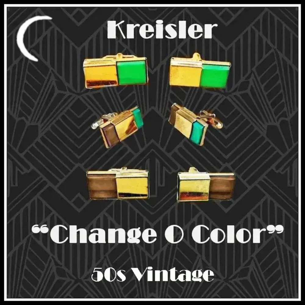 Rare Vintage Cuff Link Set, Kreisler Convertible Cufflinks in Gift Box